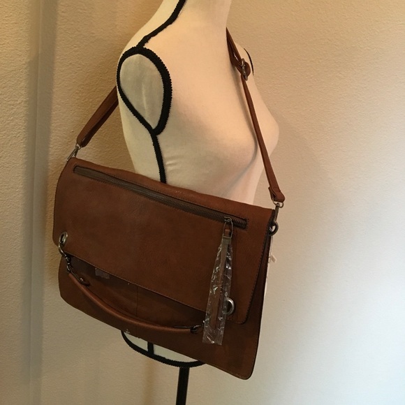 Final Sale New Cross Body / Foldable Hand Bag Brown Purse - Picture 3 of 5